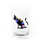 chicodeza by suzuriの花柄シルエット猫 Water Glass :front