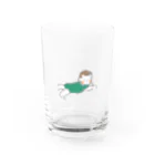 しろねこまんじゅうshopの赤ちゃんずりばい Water Glass :front