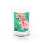 art-mimösaのオーロラとネコとフラワーと Water Glass :front