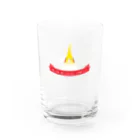 Jaune Vertの小鳥の足あと（オカメインコ・ルチノー） Water Glass :front