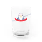 Jaune Vertの小鳥の足あと（コザクラインコ・バイオレット） Water Glass :front