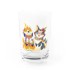 まーくん🐕ちーやん🐈のまーくんちーやんサマー Water Glass :front