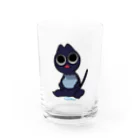 ムイムイクソジャンボのお食事した黒猫 Water Glass :front