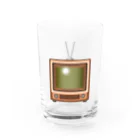 illust_designs_labのレトロな昭和の可愛い茶色のテレビのイラスト グラス前面