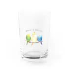 koko's art galleryのおかめいんこ＆せきせいいんこ Water Glass :front