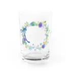 しまざきあんみのブルーフラワーリース Water Glass :front