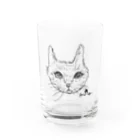 HUMMING BIRD DESIGNのグレーの猫ヒロくん グラス前面