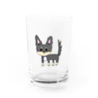 ニコニコ❤︎お肉の黒チワワくん Water Glass :front