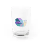 muroちのあじさい色のねむいかたつむり Water Glass :front