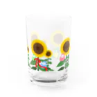 しばの夢工房イラストグッズ店の夏を楽しむ幸せの小人さんたち Water Glass :front