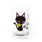 KittenCollar@仔猫の首輪の黒猫マークプリント グラス前面