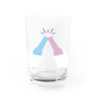 SANKAKU DESIGN STOREの友よ、乾杯しよう！ 青赤 Water Glass :front