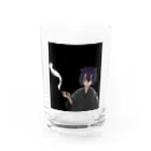 ねこ教祖の生活能力ゼロゼロ　文字なし黒背景 Water Glass :front