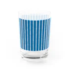 Planet Evansの青と白の縦縞 Water Glass :front