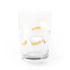 ふるえるとりのうさぎとエビフライが飛び交うグラス Water Glass :front