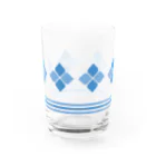 あずきいろのお花のグラス ブルー Water Glass :front