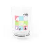 街角のお店の穴開けニャンコ Water Glass :front