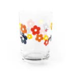 福みみチュンの文鳥と花柄③ Water Glass :front