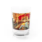 mochi clubの移動遊園地のメリーゴーラウンド Water Glass :front