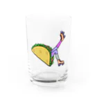 Mieko_Kawasakiのタコス　ローラースケート　ガール  TACOS ROLLER GIRL DOT 水玉　ドット　Tacos Rollerskate Rainbow Water Glass :front