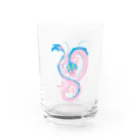 モチポイショップのピンクの龍さん Water Glass :front