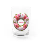 カラフルマルシェのフラワーリース　ピンク系　 Water Glass :front