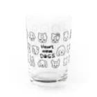 Heart nose DOGSのHeart nose DOGS（横長） Water Glass :front