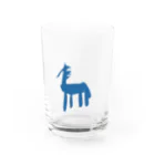 ATELIER RYUSEIの馬 uma-blue design Water Glass :front