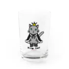 ゆきだるまころころのねこの王様＊黒 Water Glass :front