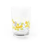 赤ヘルインコのインコ積む積む Water Glass :front