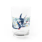 名司生のツバメ＆エーデルワイス Water Glass :front