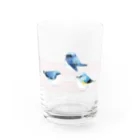 しらさぎしゅうの瑠璃三鳥 Water Glass :front