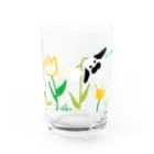 うさぎのUSA（うーさ）🐰のレトロ可愛いうさぎさんのグラス Water Glass :front