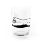 Poooompadoooourの本と、なまけもの(モノクロ) Water Glass :front