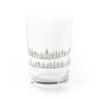 MichWich Designのとんがり帽子の家並み Water Glass :front