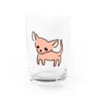 akane_art（茜音工房）のゆるチワワ（オレンジ） Water Glass :front