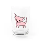 akane_art（茜音工房）のゆるチワワ（ピンク） Water Glass :front