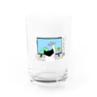 ねこがすき（ハチワレ猫姉妹のママ）のテレビたまとり猫 Water Glass :front