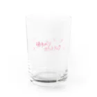 湯あがりポットラックのタイトルロゴ グラス（PINK） Water Glass :front