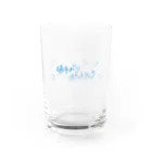 湯あがりポットラックのタイトルロゴ グラス（BLUE） Water Glass :front