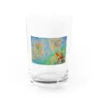 ヨッシー本舗の虹色のさかな Water Glass :front