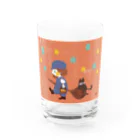 おしおあおいのお店の魔法使いのおじいさんと黒猫 Water Glass :front