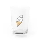 白くて簡素のソフトクリームうさちゃん Water Glass :front