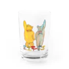 cosakuのネズミとウリボウと花 Water Glass :front