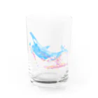 Ori-iro　イルカやシャチをお届け！の花飛沫をあげるシャチ Water Glass :front