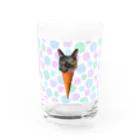 サビちゃんのサビ猫ソフトクリーム(ドット) Water Glass :front