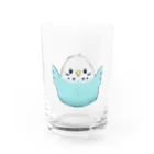 谷神 零雨＠小鳥愛好家の水色セキセイインコ Water Glass :front