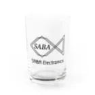 さば電子のSABAロゴ(白) Water Glass :front