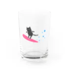 tamacchoのなみのり黒猫ちゃん Water Glass :front