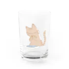 おいしいごはん屋のいただきますねこ・茶 Water Glass :front